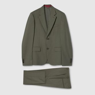 Gucci Light Wool Suit, Size 44 IT, Green, Ready-to-wear
