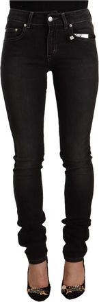 Gianfranco Ferre Mid Waist Cotton Skinny Slim Fit Jeans - Dames - Slim Fit Jeans - Zwart - W26 - Katoen - Jeans