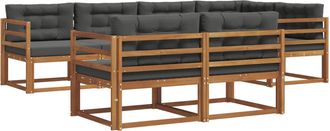vidaXL Conjunto De Sof&aacute;s De Exterior 8 Uds. Natural Y Antracita Vidaxl