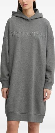 Marc O'Polo Abito corto con ricamo e cappuccio - Grigio