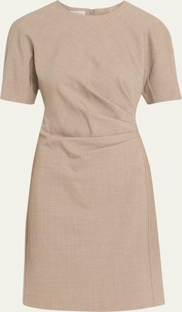 Lafayette 148 New York Pleated Wool Canvas Dress