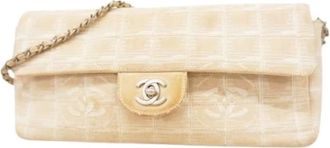 Chanel Pre-owned Clutches, female, Beige, Size: ONE SIZE Pre-owned Canvas Clutch