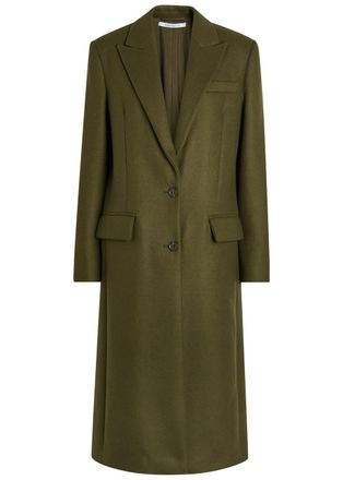 Another Tomorrow Tailored Wool Coat - Dark Green - XS (UK6 / XS)