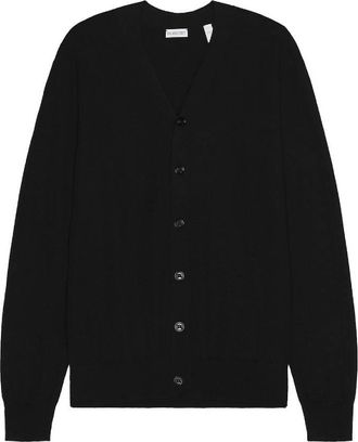 Burberry V-Neck Wool Knit Cardigan, Size X-Large