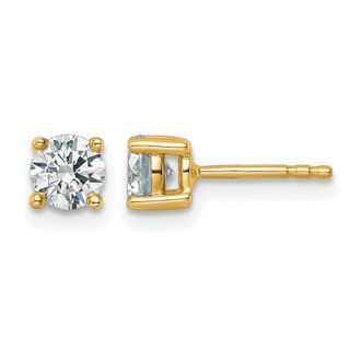 Diamond2Deal 14k Gold 3/4 ct Round Lab Grown Diamond Stud Earrings VS Clarity, D-E Color