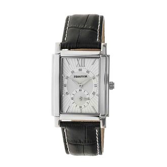 Heritor Frederick Automatic Silver Dial Black Leather Mens Watch HR6101