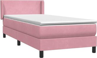 vidaXL Cama Box Spring Con Colch&oacute;n Terciopelo Rosa 90x220 Cm Vidaxl