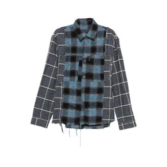 Haikure Overhemden, Heren, Blauw, L, Shirt met rafelrand