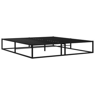 vidaXL Estructura De Cama Sin Colch&oacute;n Metal Negro 140x200 Cm Vidaxl