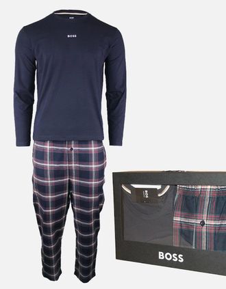 HUGO BOSS Mens BOSS Pyjama Set, Open Blue - Size: XX-LARGE