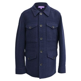 Ralph Lauren Purple Label Mapleton Jacket in Navy Blue Merino Wool