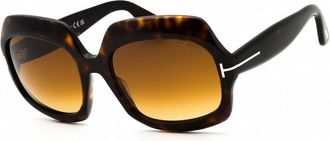 Tom Ford Ren Brown Gradient Square Ladies Sunglasses FT1155 52F 60