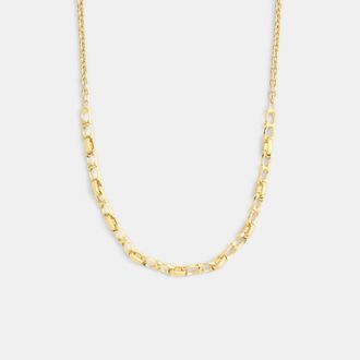 Coach Womens Signature Chain Link Necklace - Gold Metal - One Size