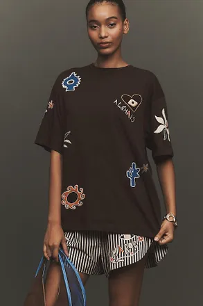 Alemais Sirocco Embroidered T-Shirt Top