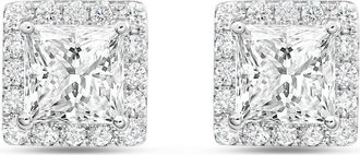 Diana M. Jewels 14KT WHITE GOLD LAB GROWN FASHION EARRINGS WEIGHING 4.00 CTS TW