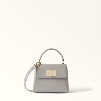 Furla 1927 Borsa A Mano Mini Stone Gray Grigio Pelle Stampata Donna