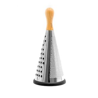 Bisetti Multifunctional conical stainless steel grater/natural painted beech wood 30 cm - large