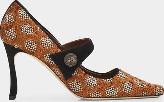 Manolo Blahnik Petronia Geometric Mary Jane Pumps