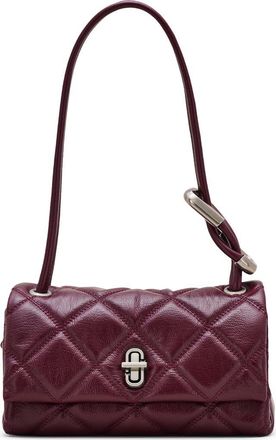 Marc Jacobs The Mini Dual Chain Diamond Quilted Leather Shoulder Bag in Dark Plum at Nordstrom
