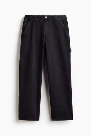 H&M Baggy Carpenter Jeans in Denim Black at Nordstrom, Size X-Small