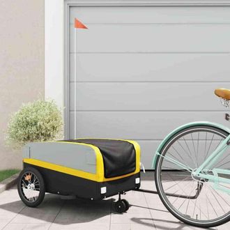 vidaXL Vidaxl - Remolque Para Bicicleta Hierro Negro Y Amarillo 45 Kg