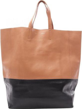 Celine Black Brown Leather Handbag Tote Bag (Pre-Owned)