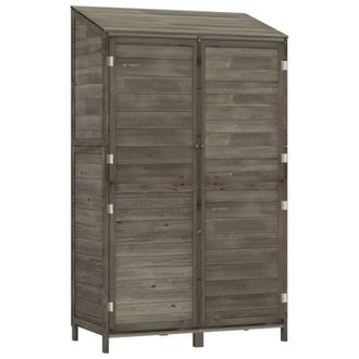 Berkfield Home Garden Shed Anthracite 102x52x174.5 cm Solid Wood Fir in Charcoal