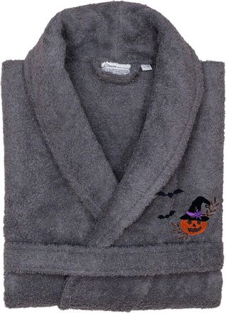 Linum Home Textiles Turkish Cotton Terry Embroidered Unisex Halloween Bath Robe
