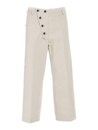 Kenzo Asymmetric fastening pants in beige