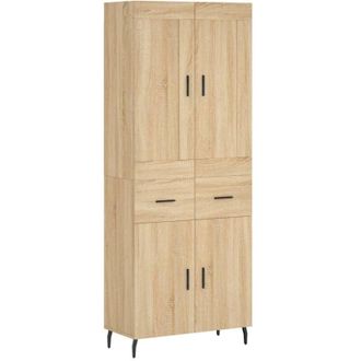 vidaXL Highboard Sonoma Oak 69.5x34x180 cm Engineered Wood Vidaxl