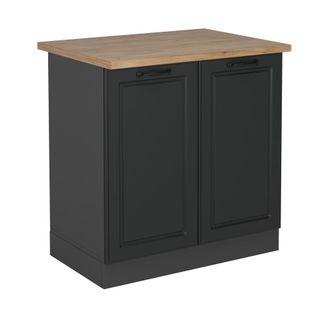 Vicco Armario Bajo Para Fregadero R-line, Antracita Casa De Campo, 80 Cm, Et Roble