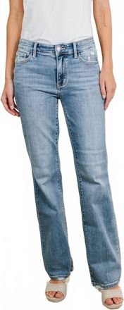 Judy Blue Mid Rise Boot Cut Jean With Distress Hem In Vintage Wash