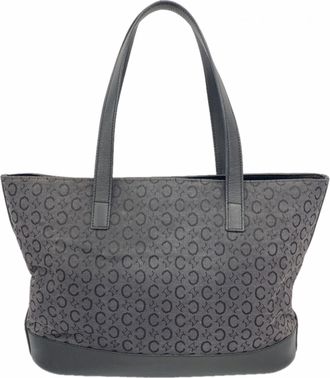 Celine Black Gray Canvas Tote Bag (Pre-Owned)