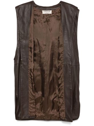 A.N.G.E.L.O. Vintage Cult 1970s leather gilet - unisex - Leather/Acetate - M - Brown
