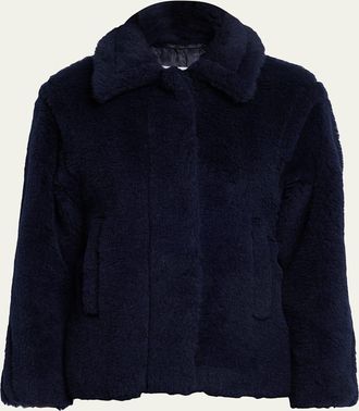 Max Mara Fuggito Alpaca, Virgin Wool & Silk Blend Teddy Coat