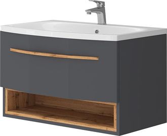 Vicco Conjunto mueble baño Stelantis, Antracita, 2 piezas, Vicco