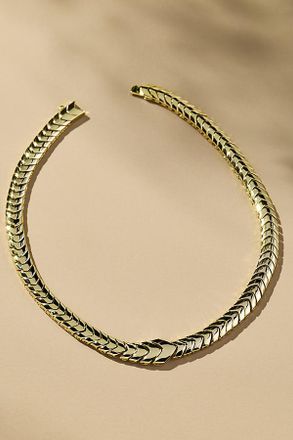 Melinda Maria Serpent Herringbone Collar Necklace