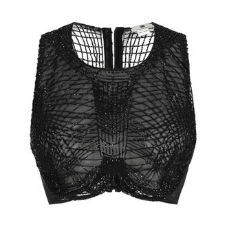 Elisabetta Franchi Dames, Tops, Zwart, Maat: M Polyamide