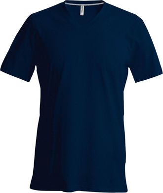 Kariban Mens Short Sleeve V Neck Slim Fit T-Shirt (L) (Navy)