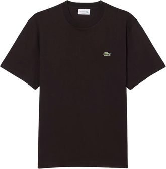 Lacoste Tops, Heren, Bruin, 4Xl, T-shirt met klein logo