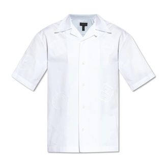 Lacoste Short Sleeve Shirts, male, White, Size: 2XL Shirt with logo