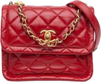 Chanel Pre-owned Vintage Satchel - Dames - Vintage Schoudertas - Rood - ONE Size - Leer - Vintage