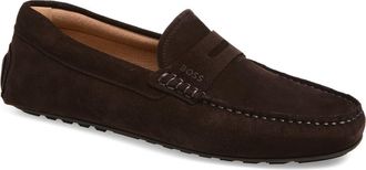 BOSS Noel Penny Loafer in Dark Brown at Nordstrom, Size 10Us