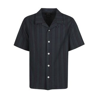 Howlin Short Sleeve Shirts - Heren - Korte mouwen Overhemden - Blauw - M - Katoen - Overhemden