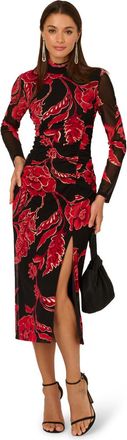 Adrianna Papell Womens Mockneck Ruched Maxi Dress - Black - Size 12 UK