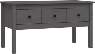 vidaXL Coffee Table Grey 102x49x55 cm Solid Wood Pine Vidaxl