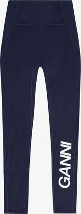 Ganni Navy Active Ultra High Waist Tights - Size XXS Recycled Nylon