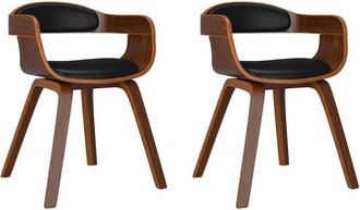 vidaXL Vidaxl - Sillas De Comedor 2 Uds Madera Curvada Y Cuero Sint&eacute;tico Negro