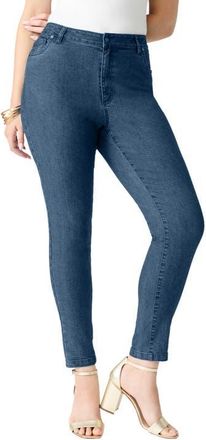 Roaman's Plus Size 24/7 Stretch Slim Jean in Medium Stonewash at Nordstrom, Size 28