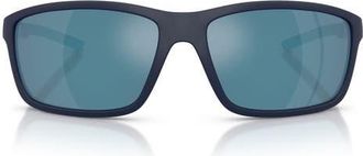 Ferrari 65mm Oversize Pillow Sunglasses in Dark Blue Matte /Mirror Blue at Nordstrom